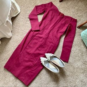 Unique Vintage 1960s Berry Wiggle Pencil Dress NWT